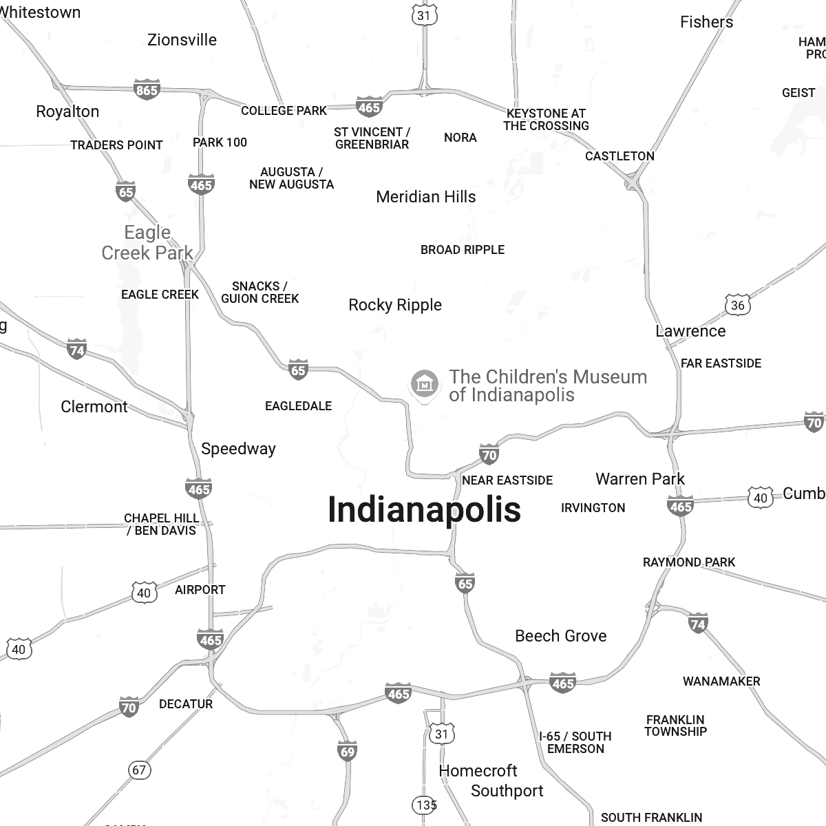 Map of Indianapolis